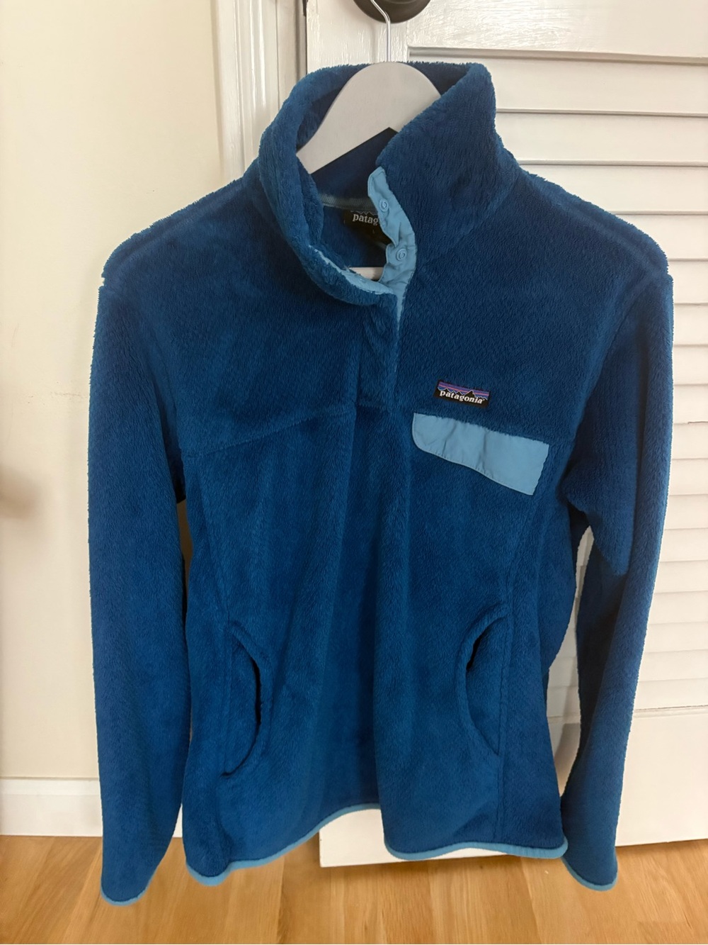 Patagonia Blue Fleece Snap-Pocket Pullover